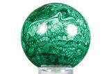 Flowery Polished Malachite Sphere - DR Congo #348900-1